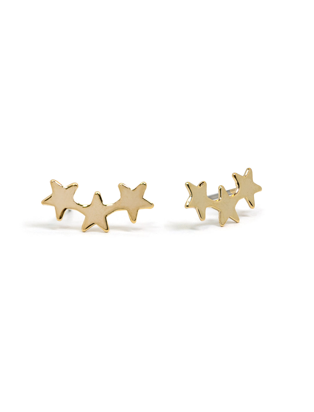 falling star studs in gold