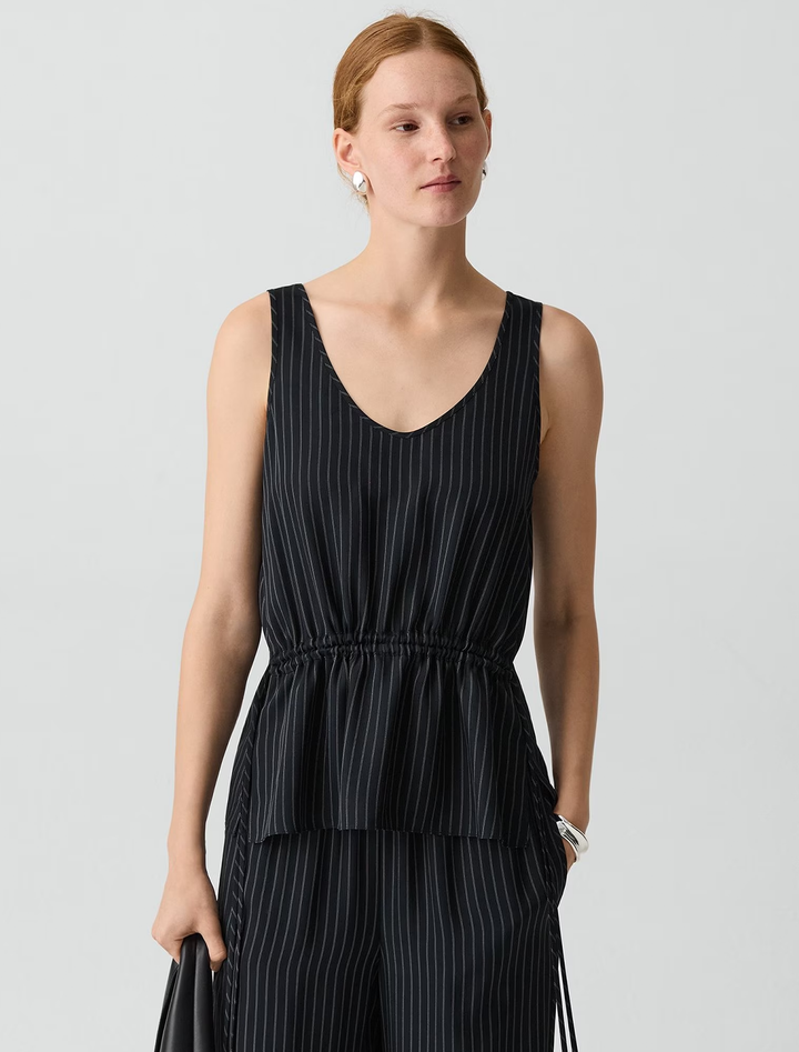 tie easy tank in black stripe