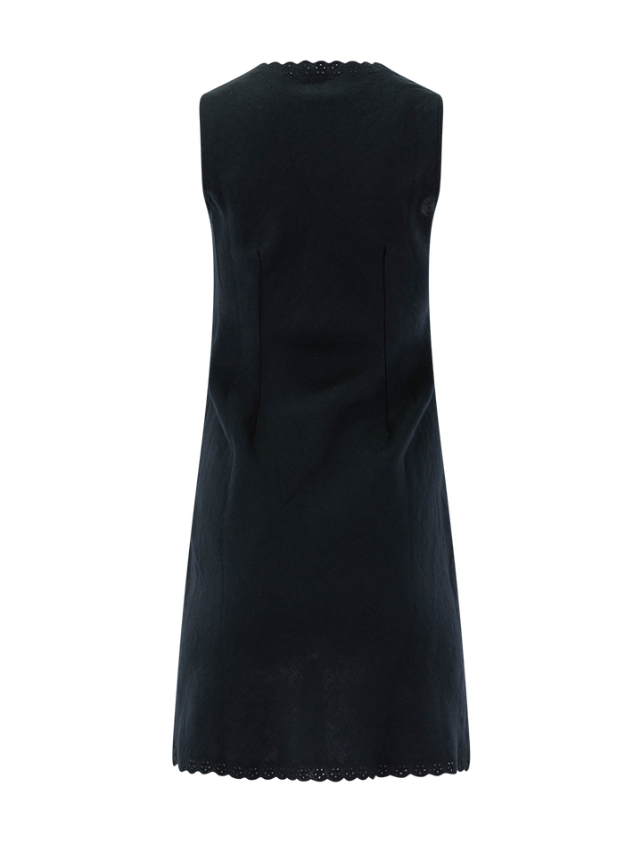 bex dress in black linen