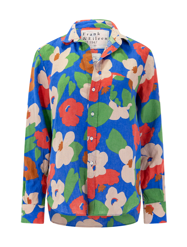 eileen in bright blue floral