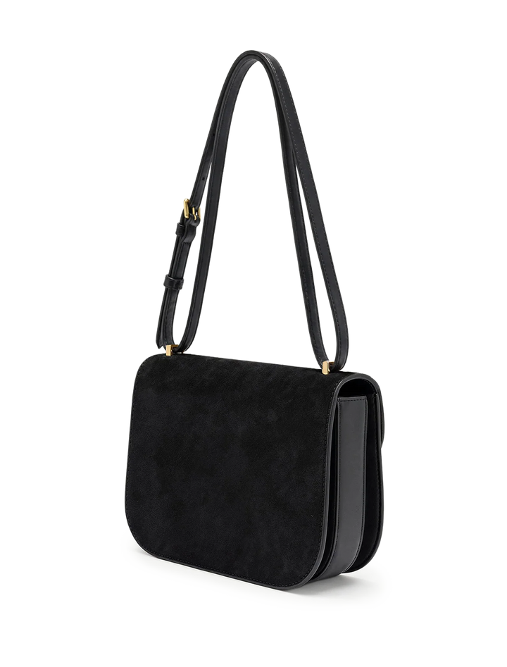 dash saddle bag in black leather