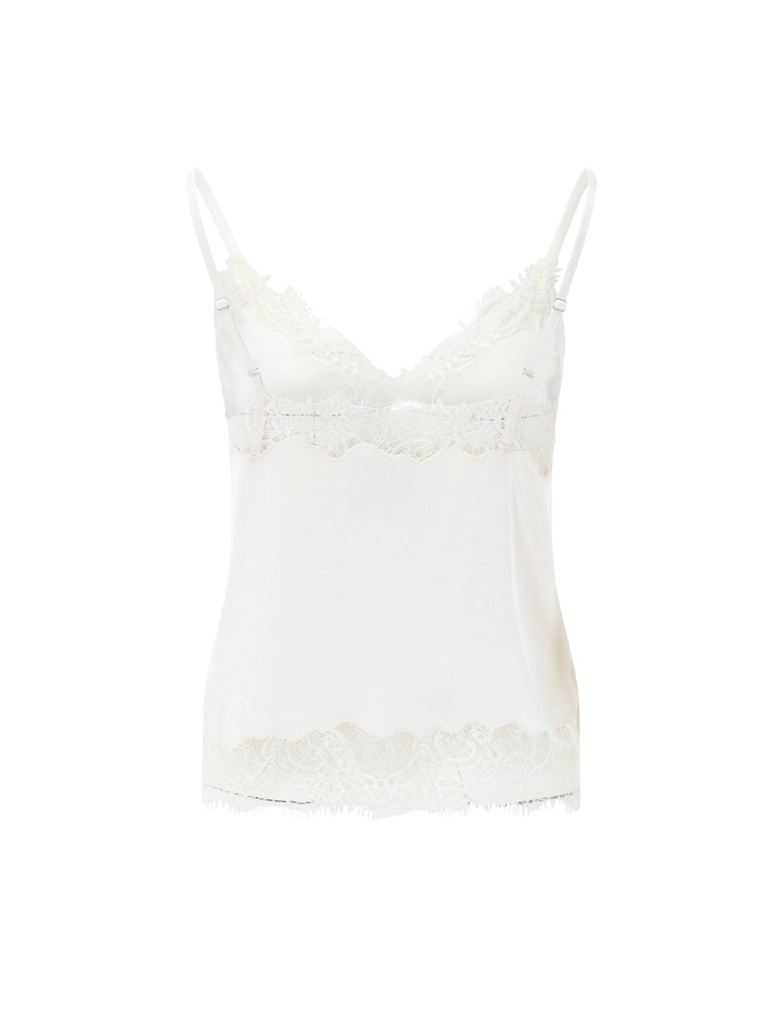 lace trimmed cami in cream