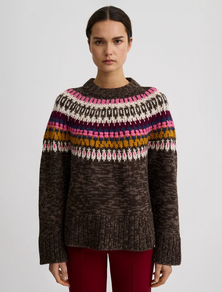 oversized crewneck sweater in lopi melange