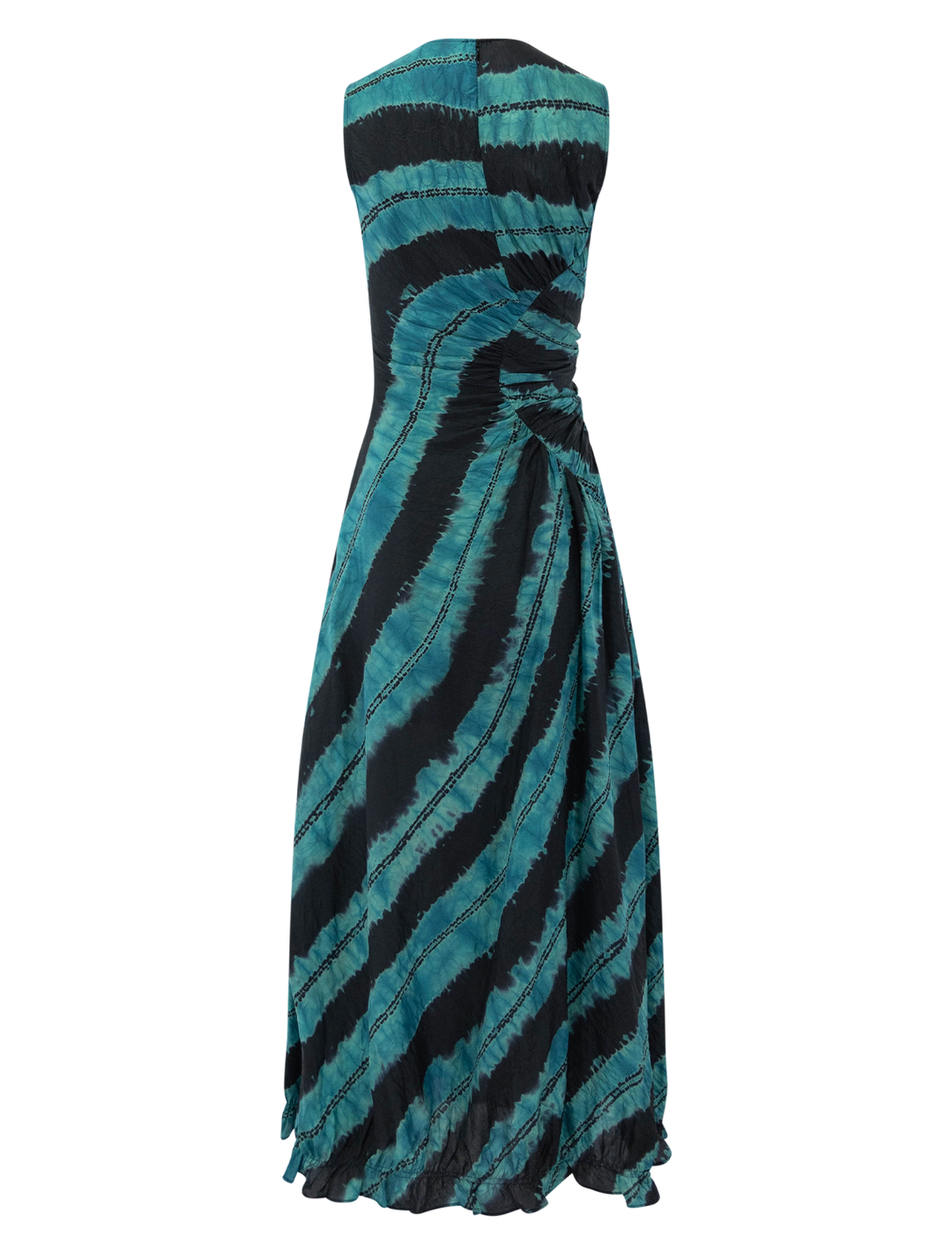 veda shibori dyed dress in malachite