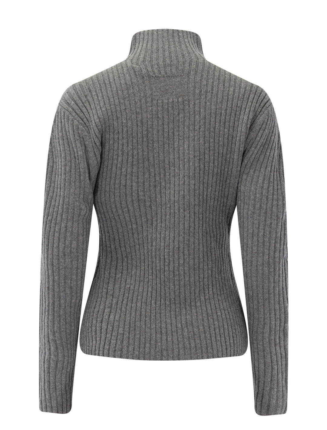 rib mock neck in grey bicolor