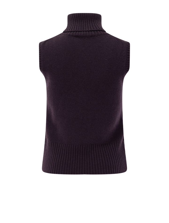mazzy cashmere shell in dark eggplant