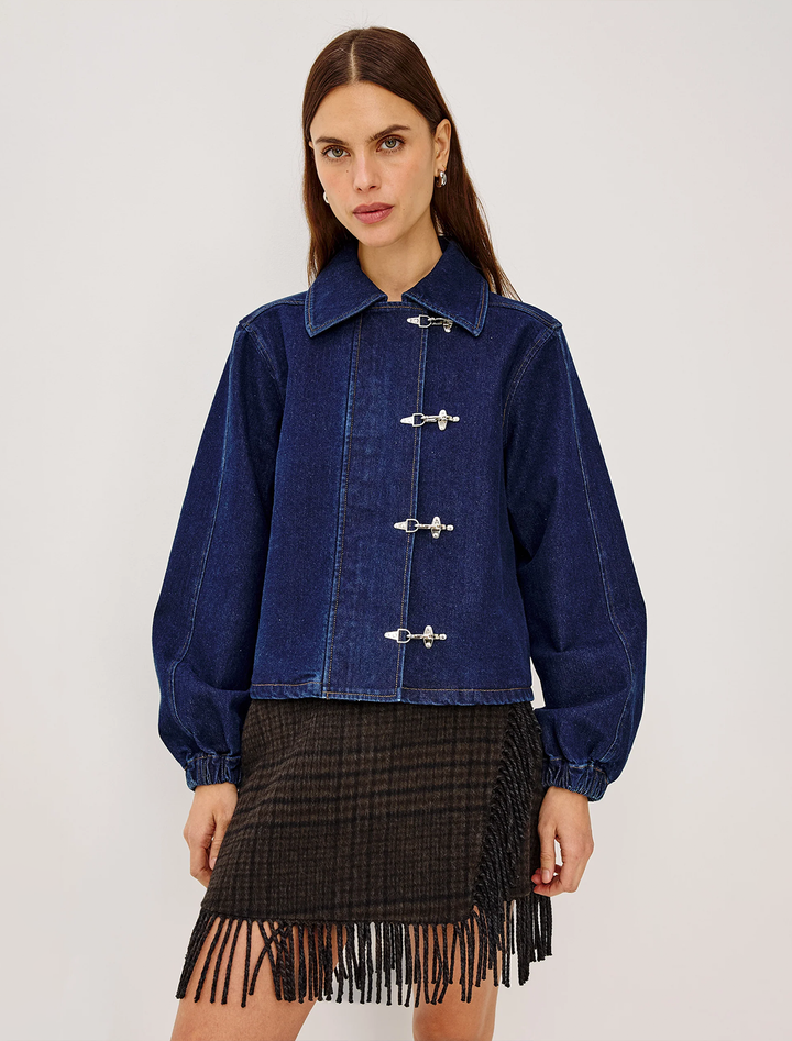 brooke denim jacket in rinse indigo
