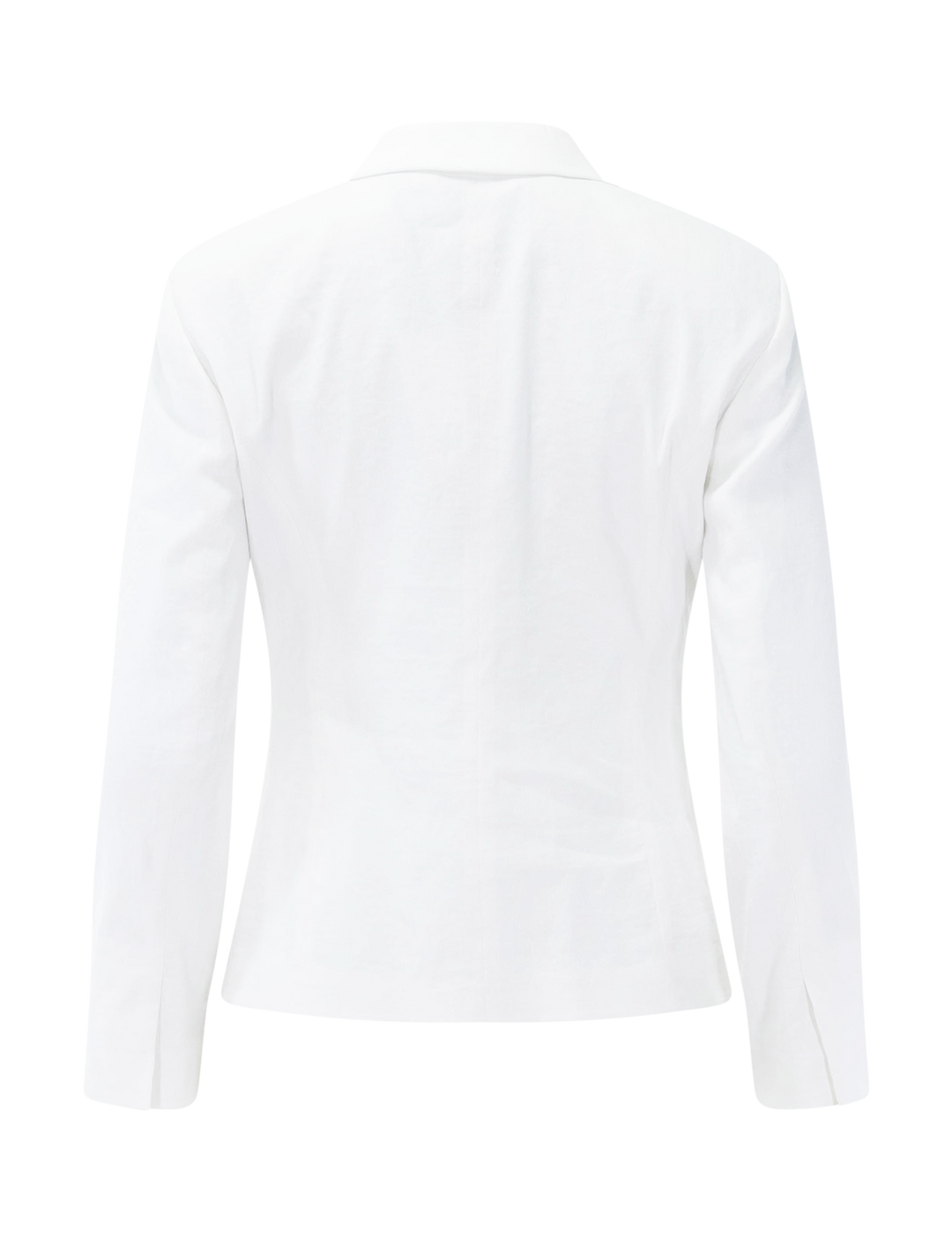shrunken three button blazer in white