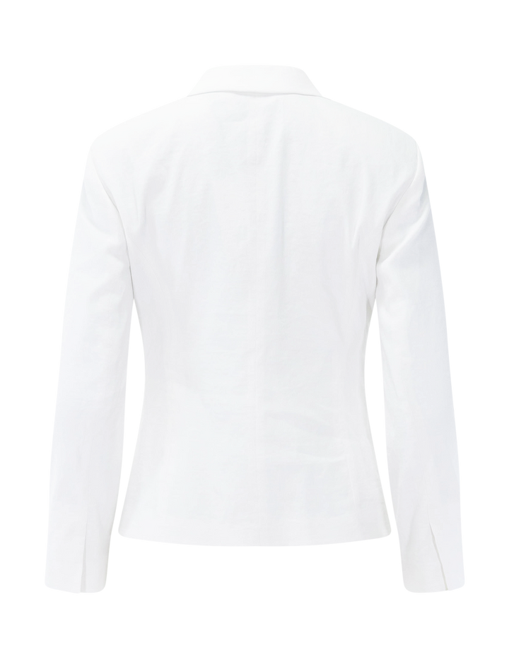 shrunken three button blazer in white