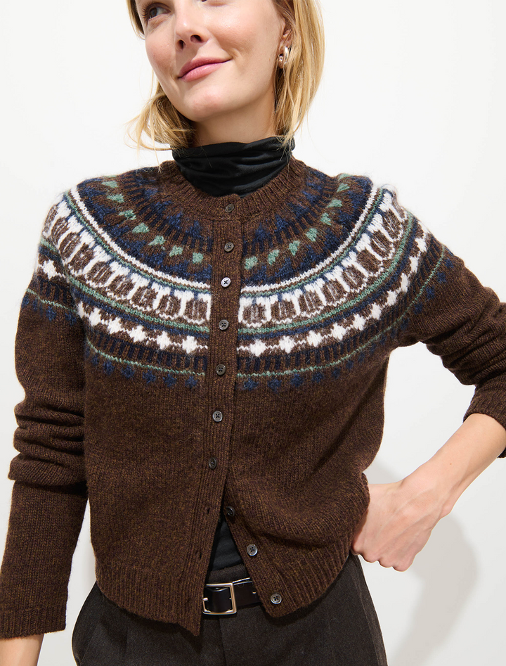 charlotte fair isle sweater in chestnut