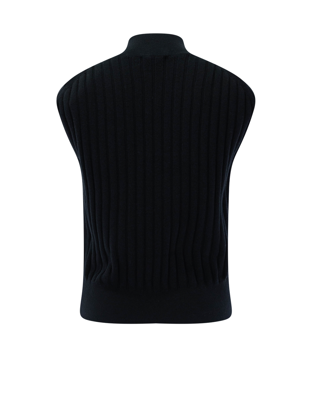 mock neck wedge sweater in black