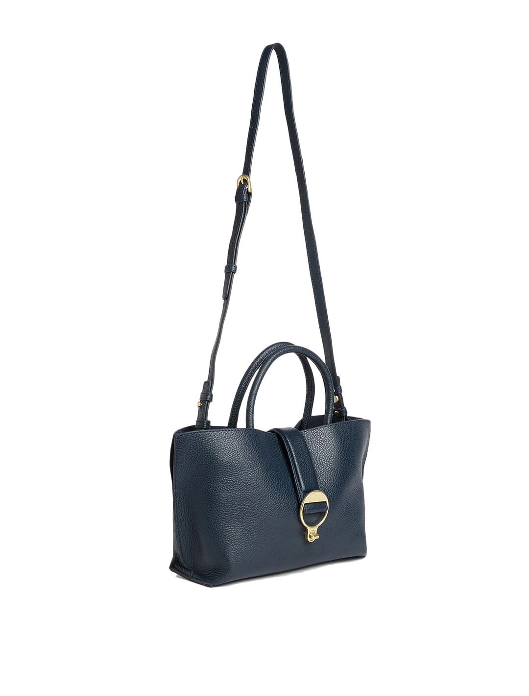 alder mini leather tote in navy