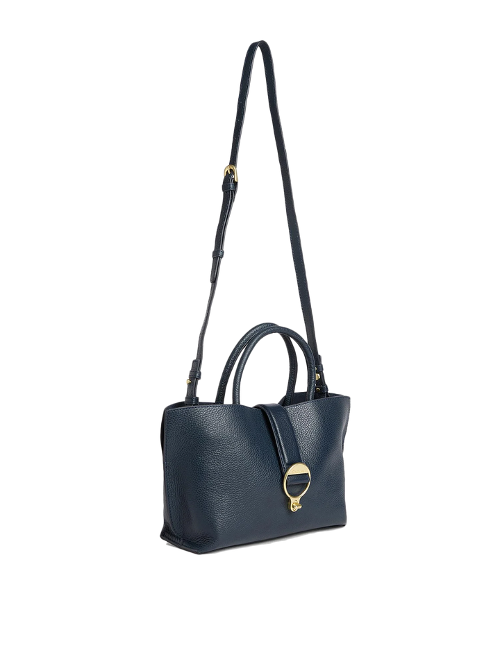 alder mini leather tote in navy