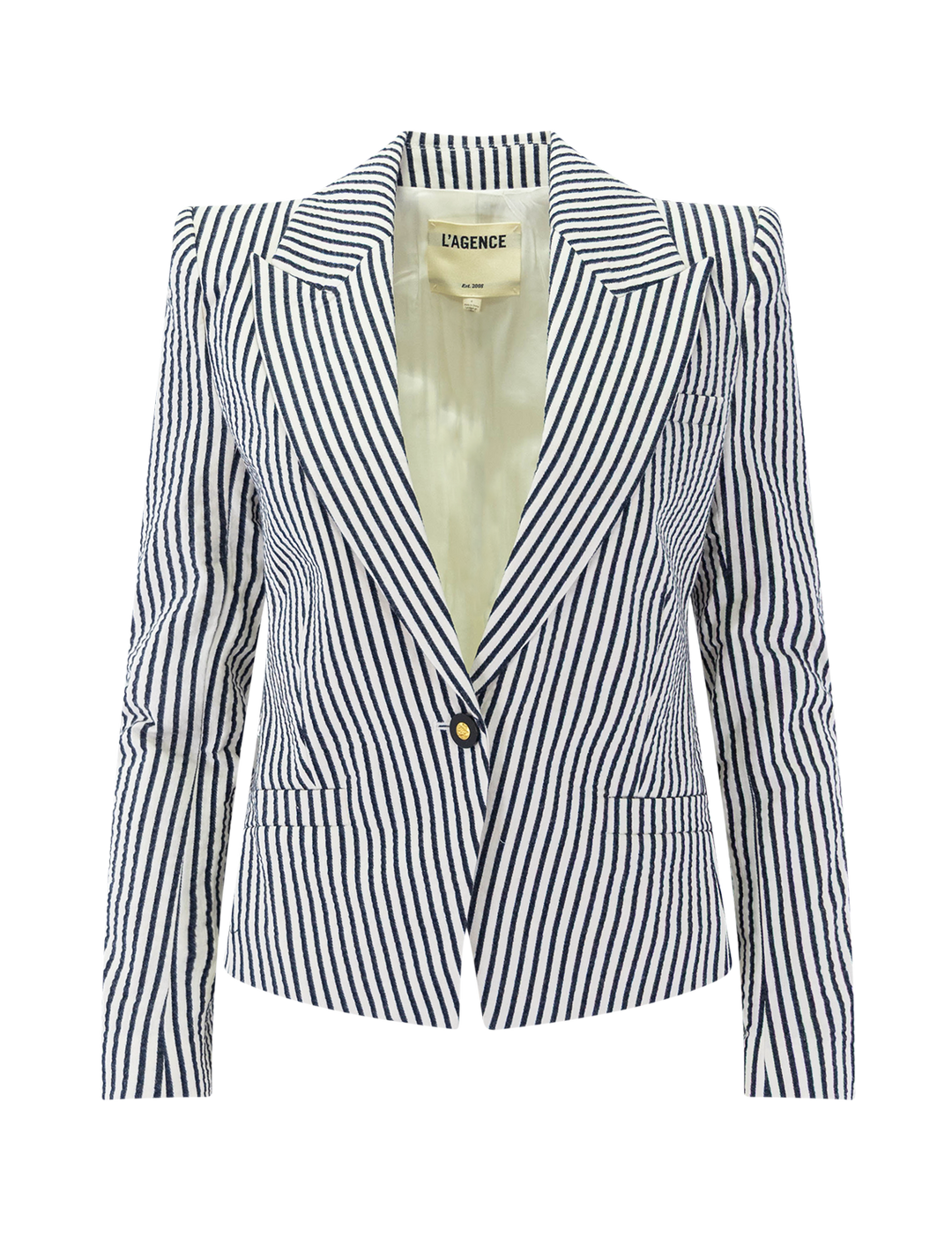 misa blazer in ivory and midnight stripe