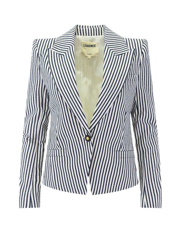 misa blazer in ivory and midnight stripe