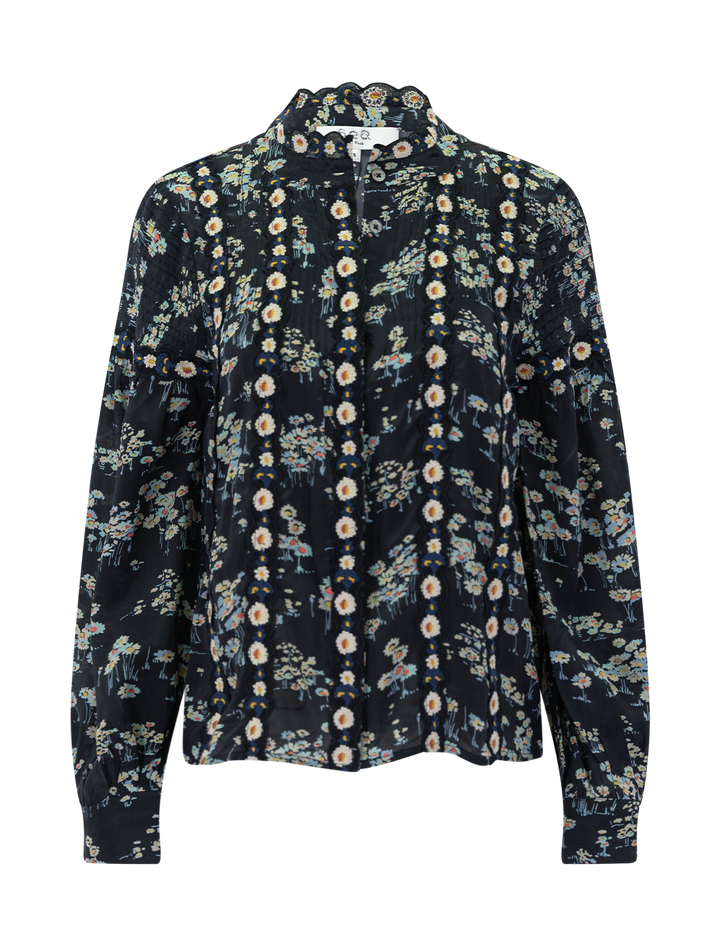 mona top in black floral