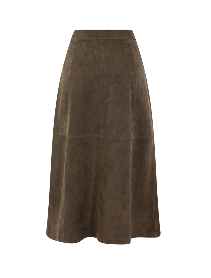 suede wolfe skirt in olive