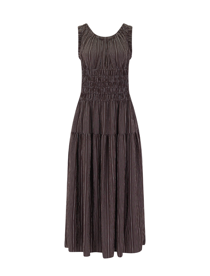 anastasia dress in chicory stripe