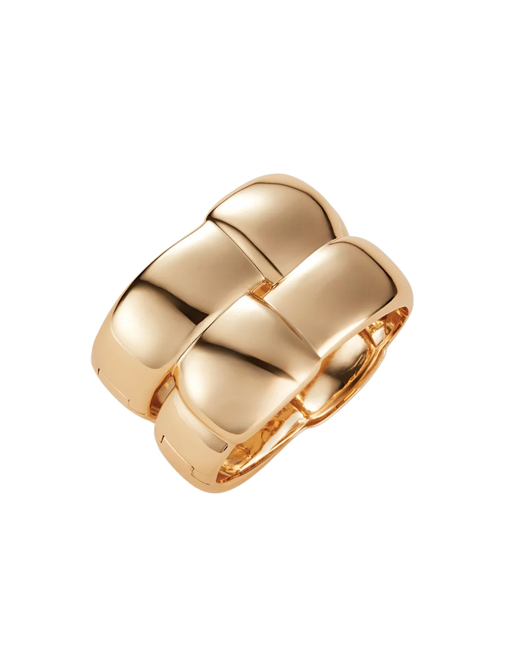 mega woven square bangle in gold