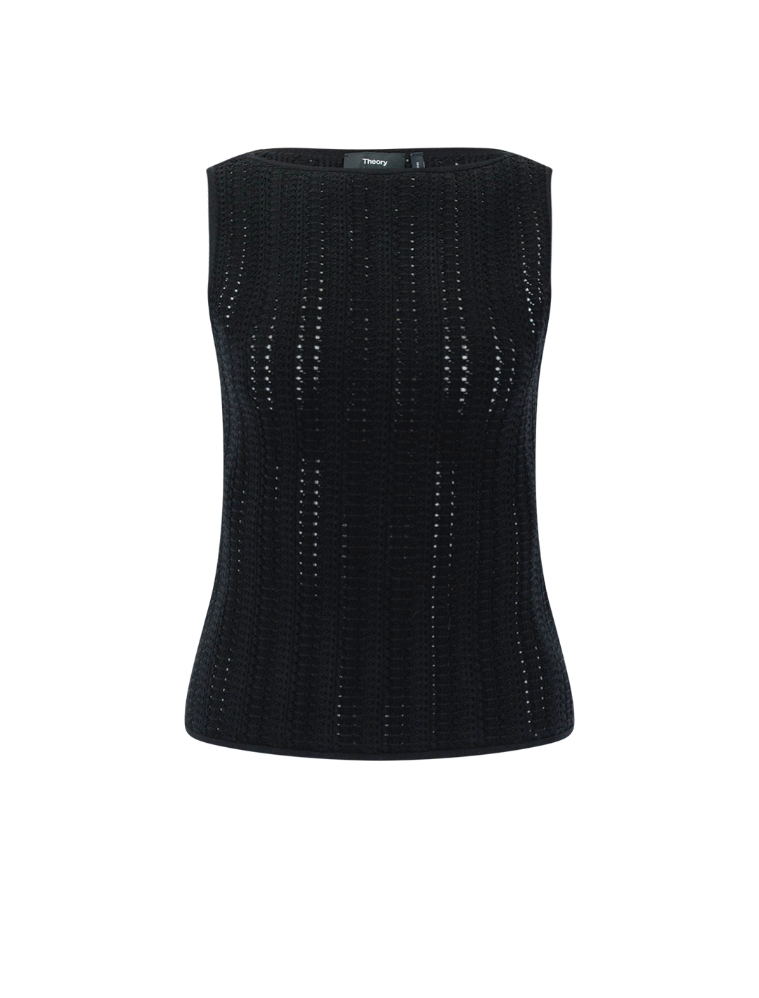 textured boatneck top in black