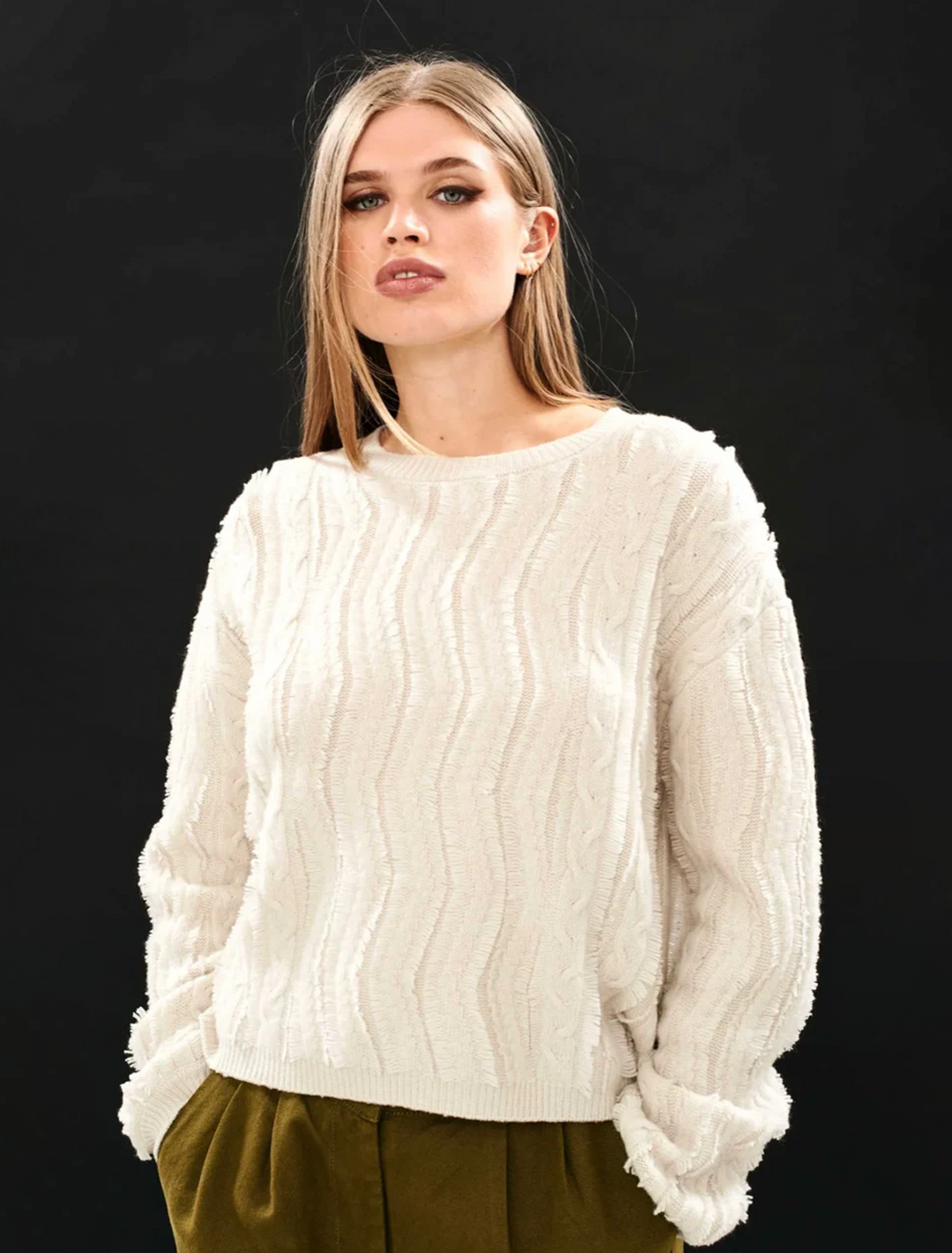 cable crew sweater in angel