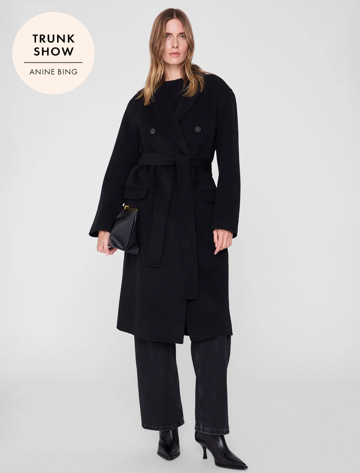 sana cashmere coat in black