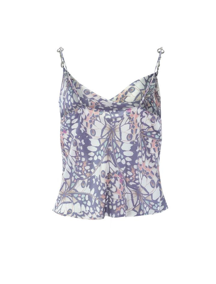 calista horsebit trim cami in butterfly wing print