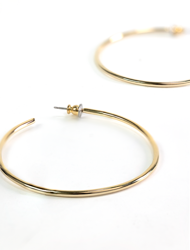 matte gold thin hoops