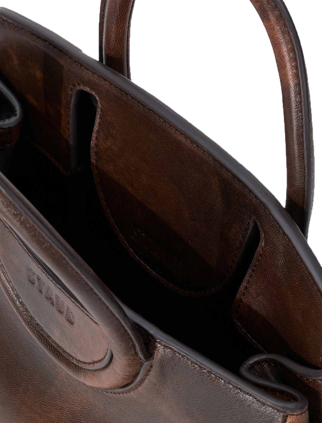 maude mini carryall in distressed espresso