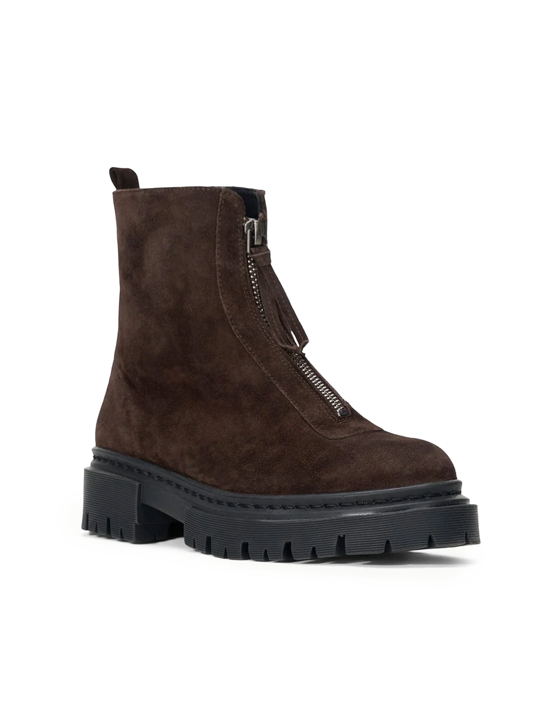 miles zip ankle boot in espresso distressed