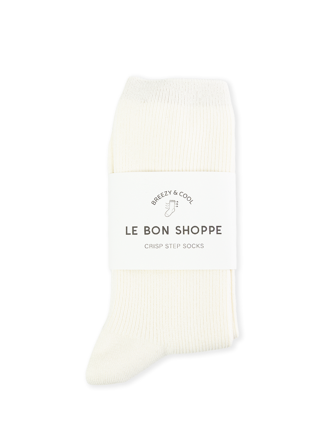 crisp step socks in white