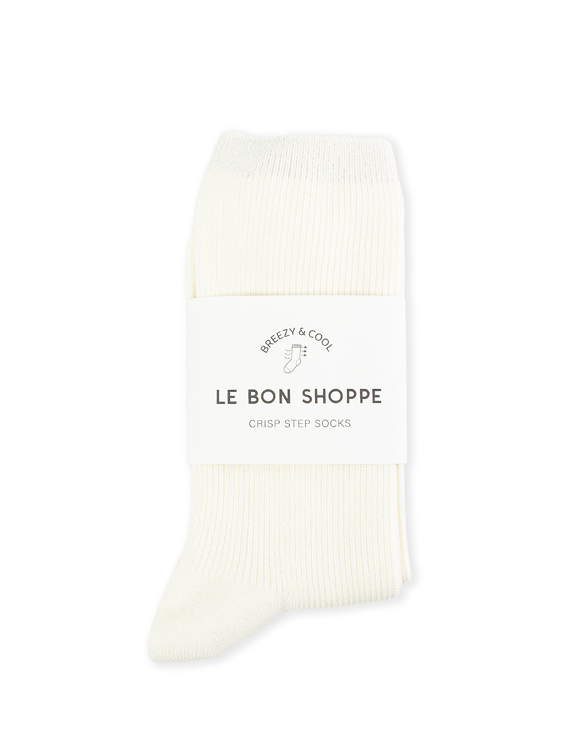 crisp step socks in white