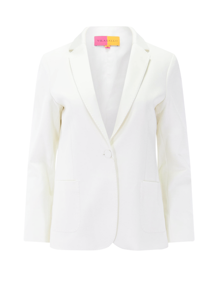 harlow ponte blazer in white
