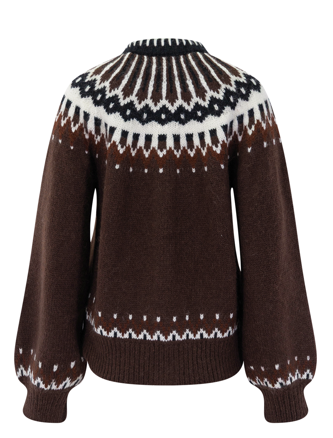 hue fair isle cardigan in brun aberdeen
