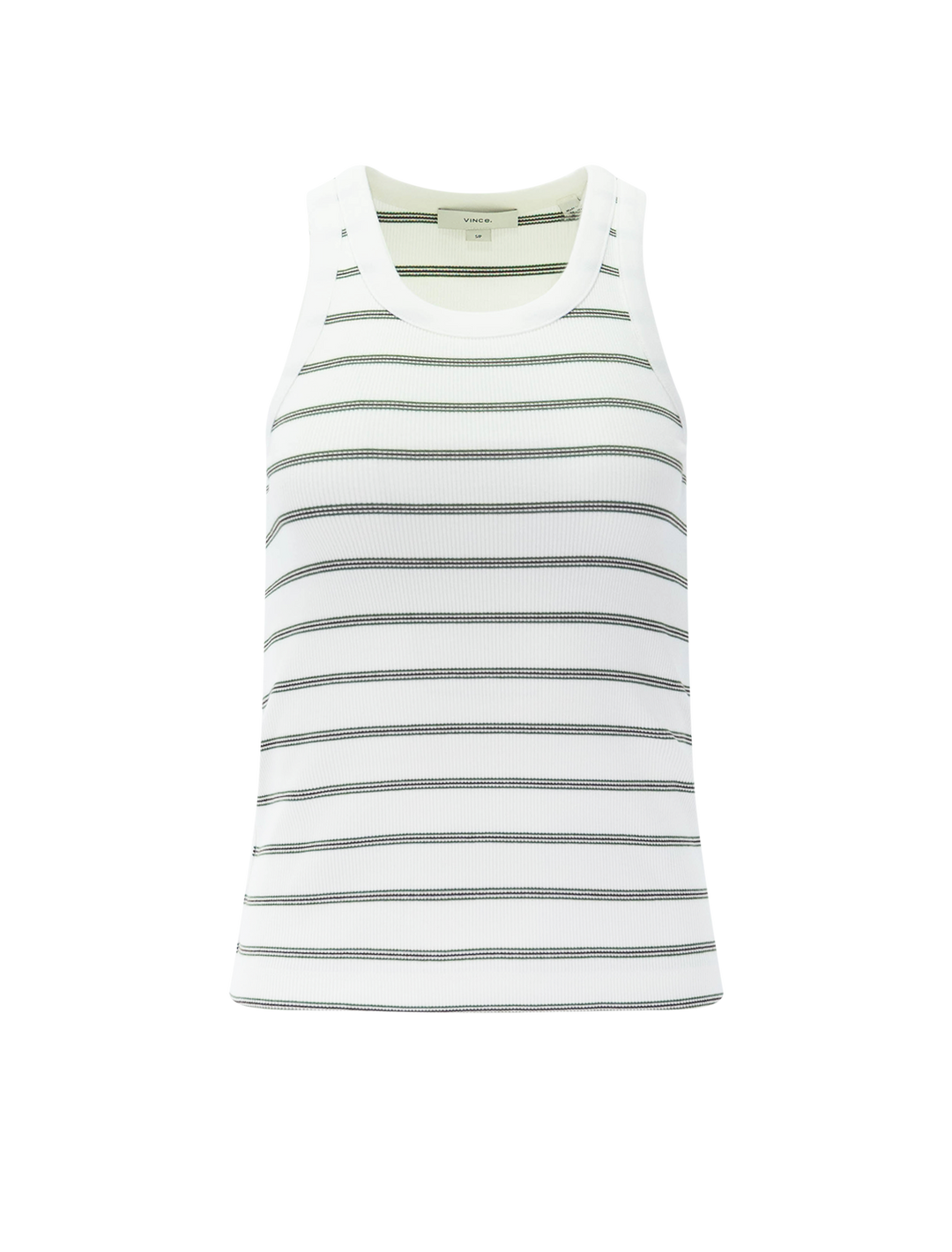 stripe scoop neck tank in herb