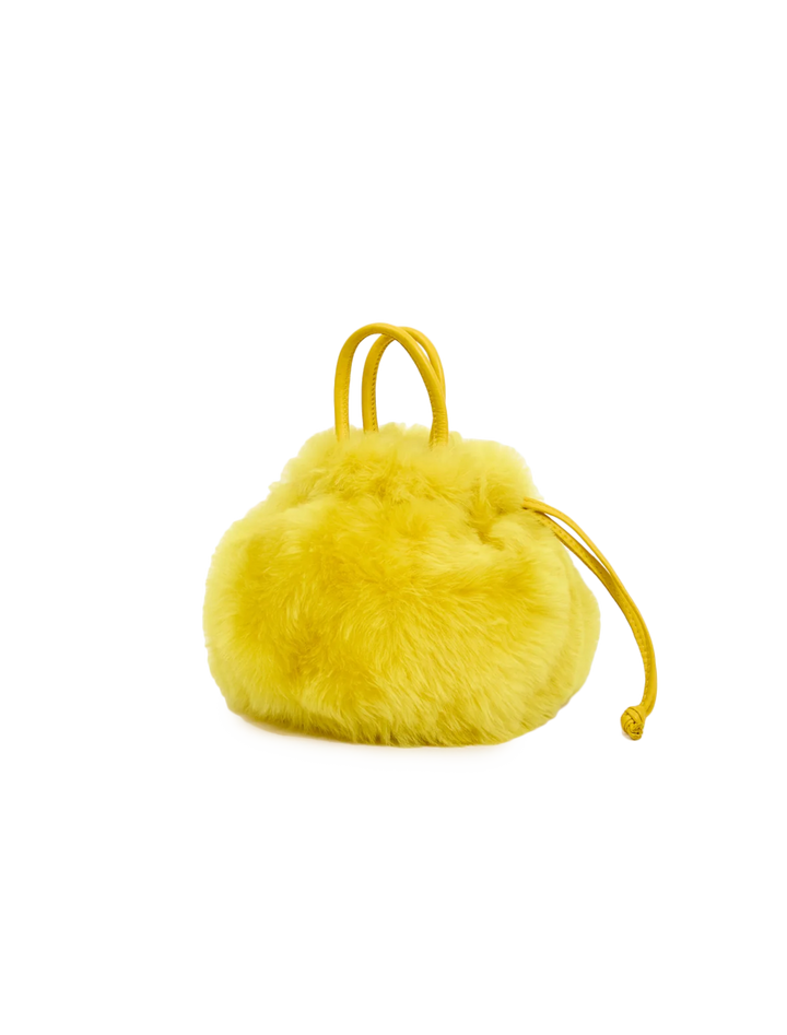 emma with top handle shearling bag in soleil