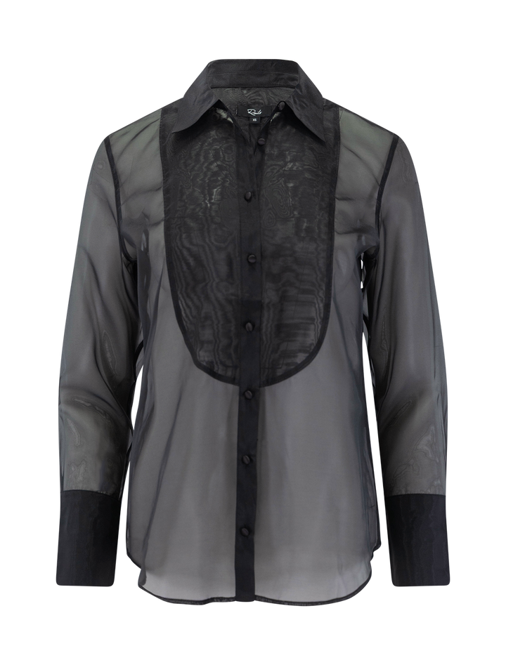 bretton black organza blouse