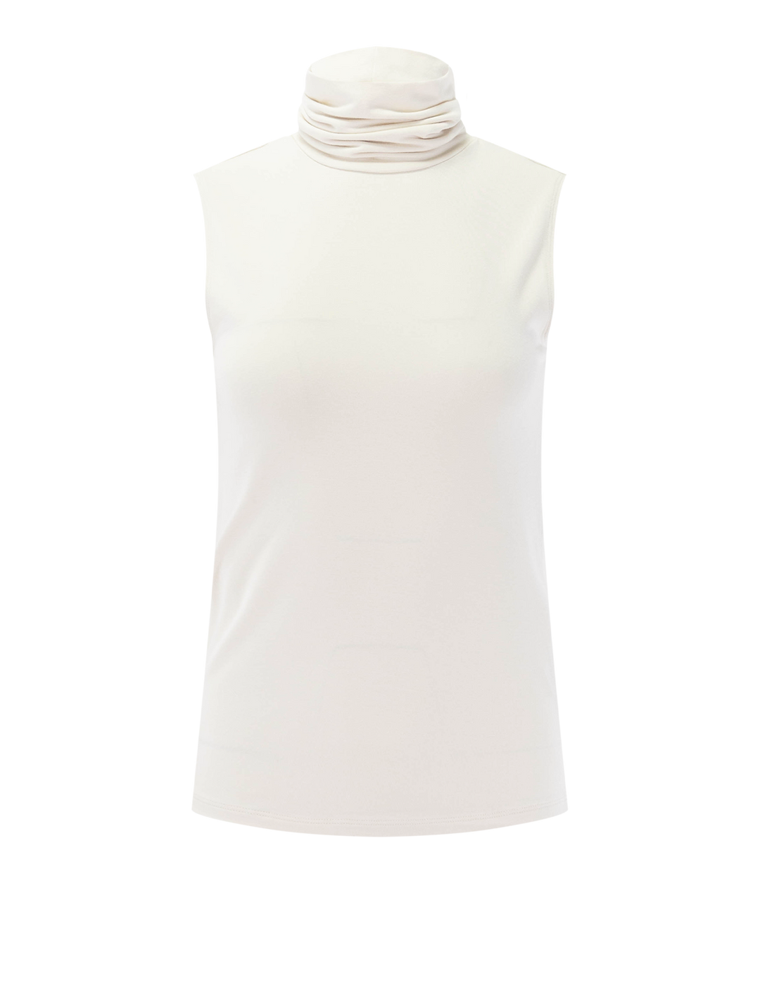 ceci sleeveless turtleneck in pearl white
