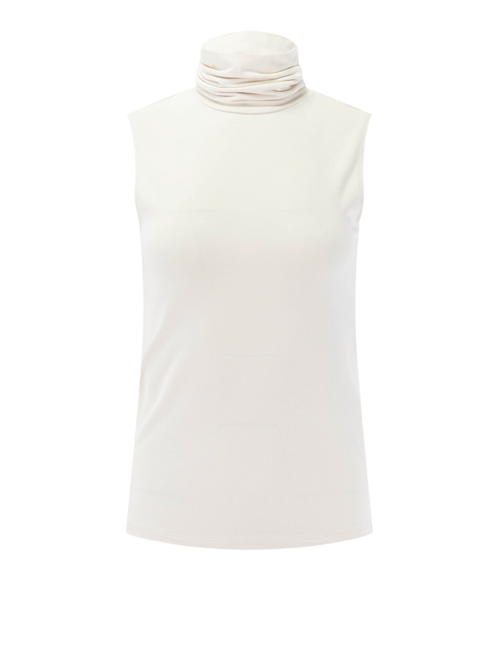 ceci sleeveless turtleneck in pearl white