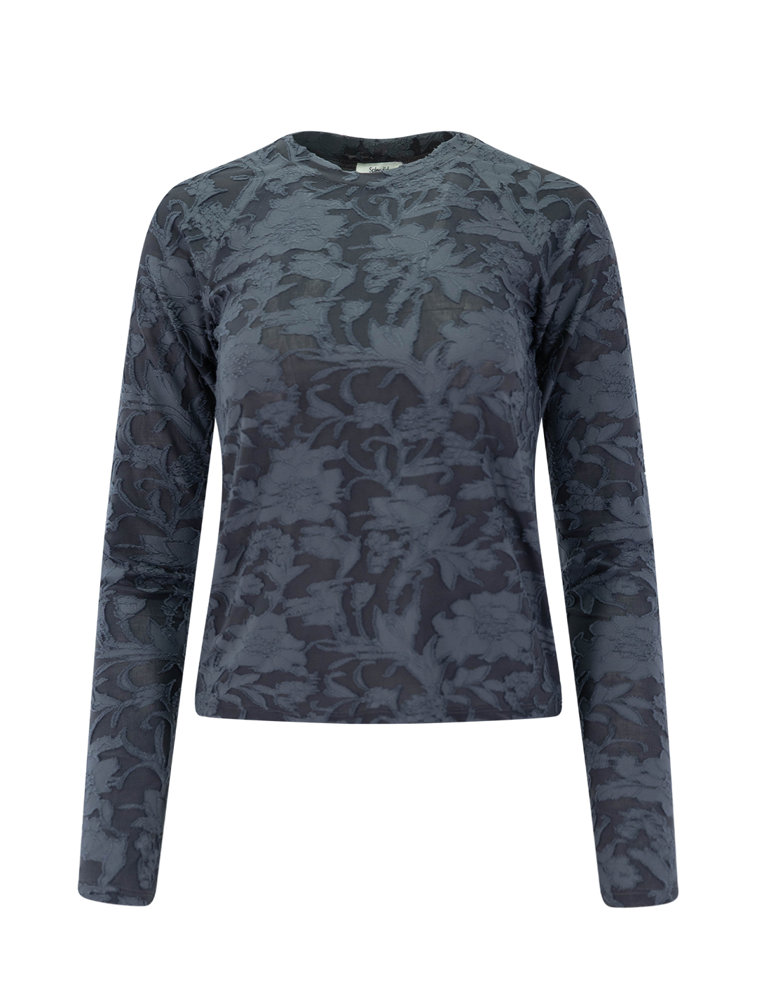 cecelia floral long sleeve tee in charcoal