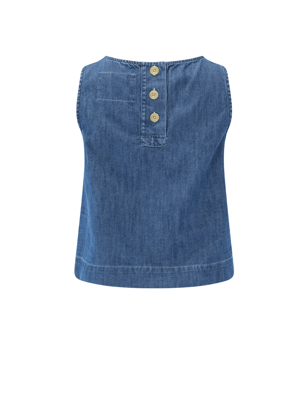 shell tank in indigo denim