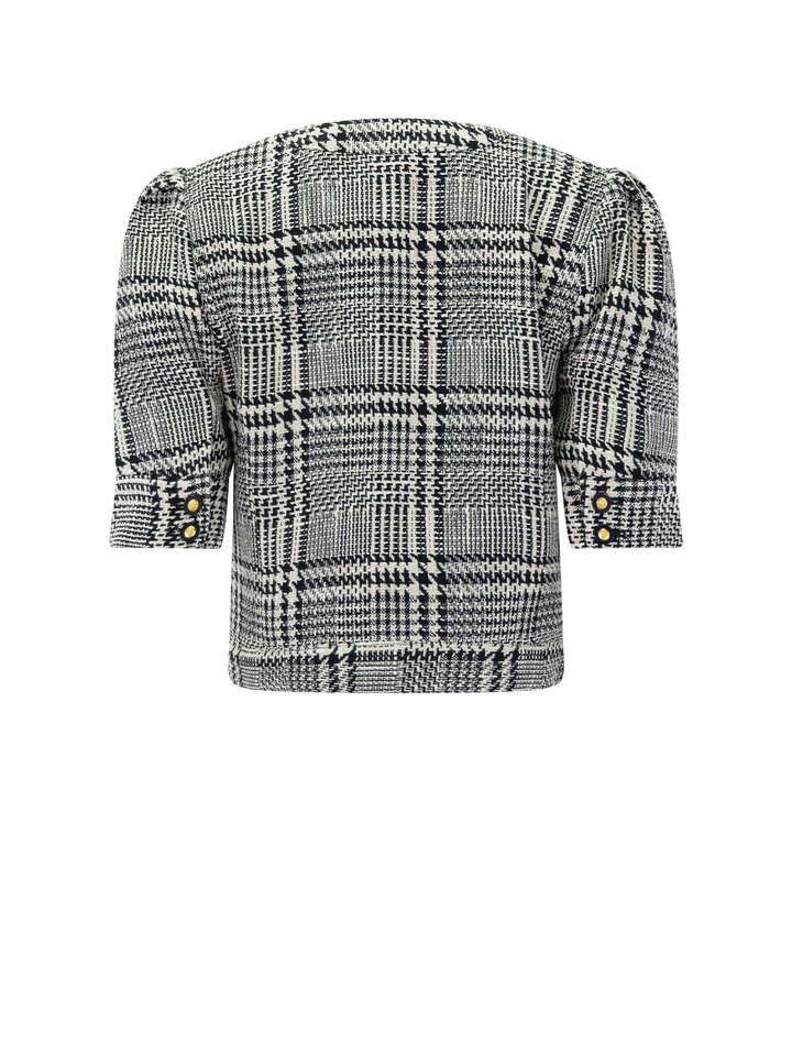 allegra jacket in black and white glen plaid