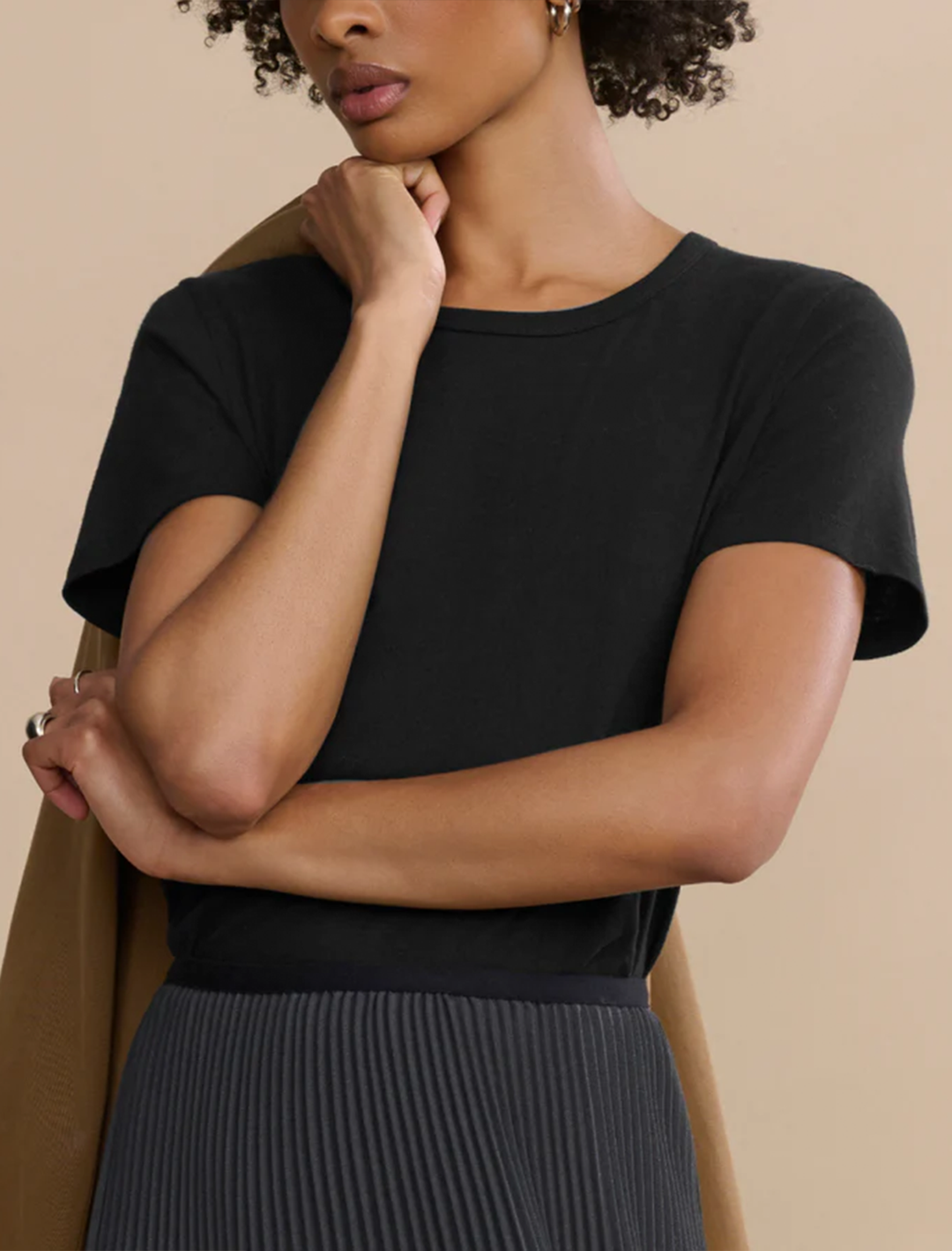 slim tee in black