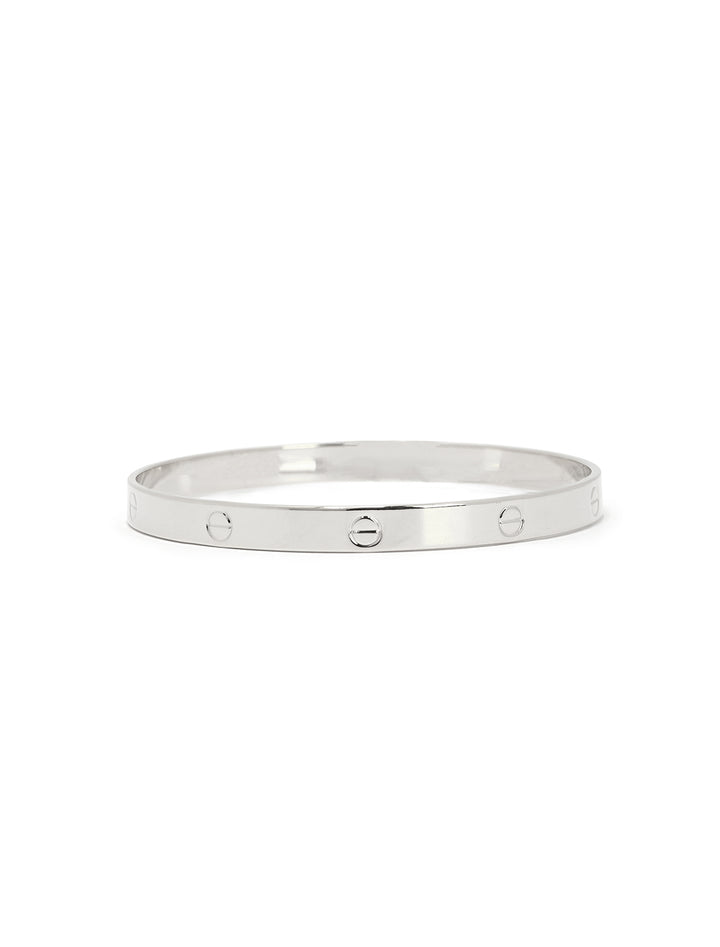 AV Max silver bangle with screw accents