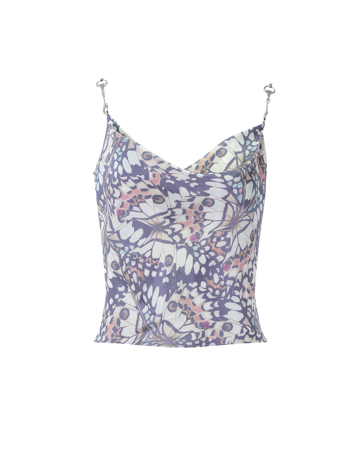 calista horsebit trim cami in butterfly wing print