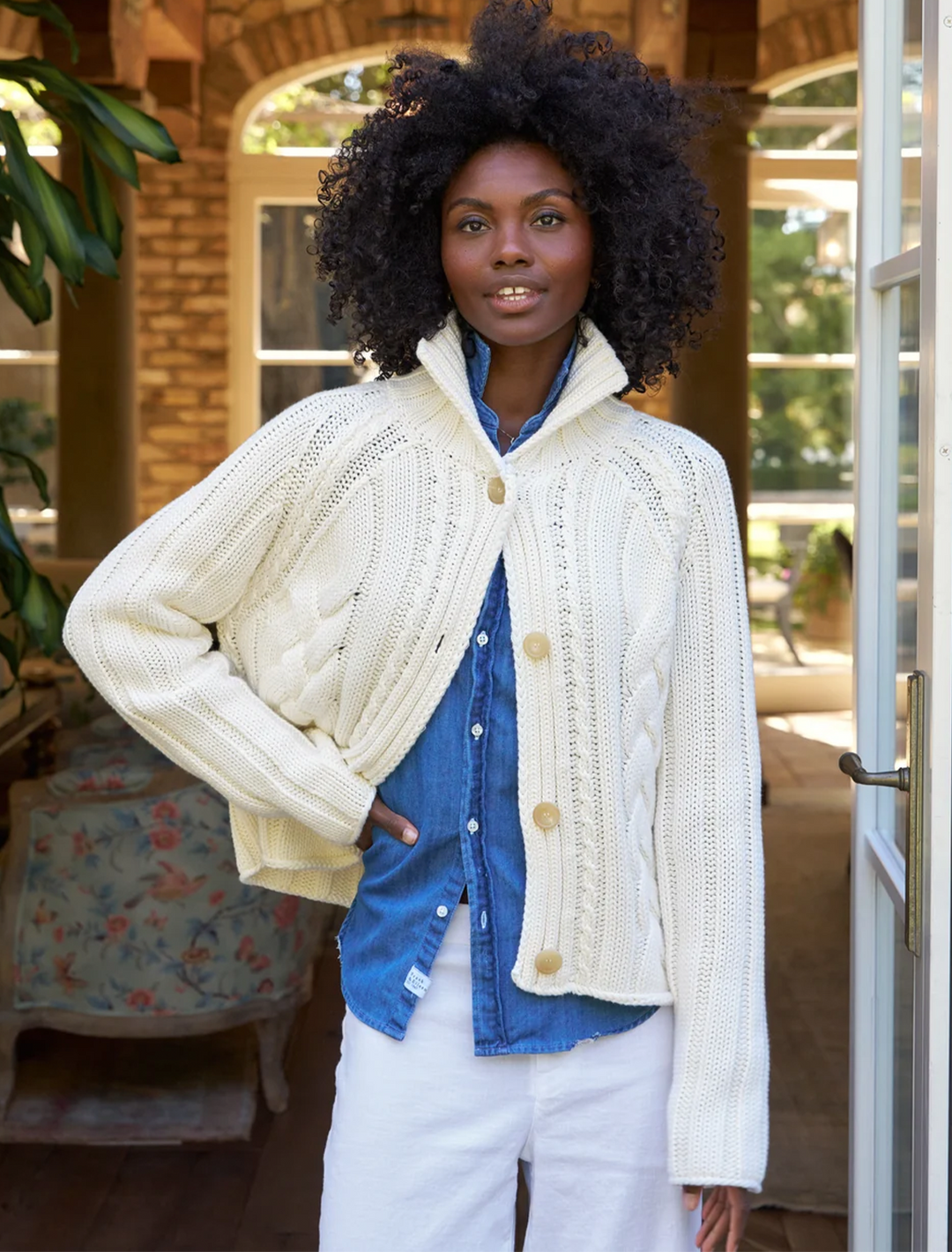 mini cotswolds cardigan in ivory