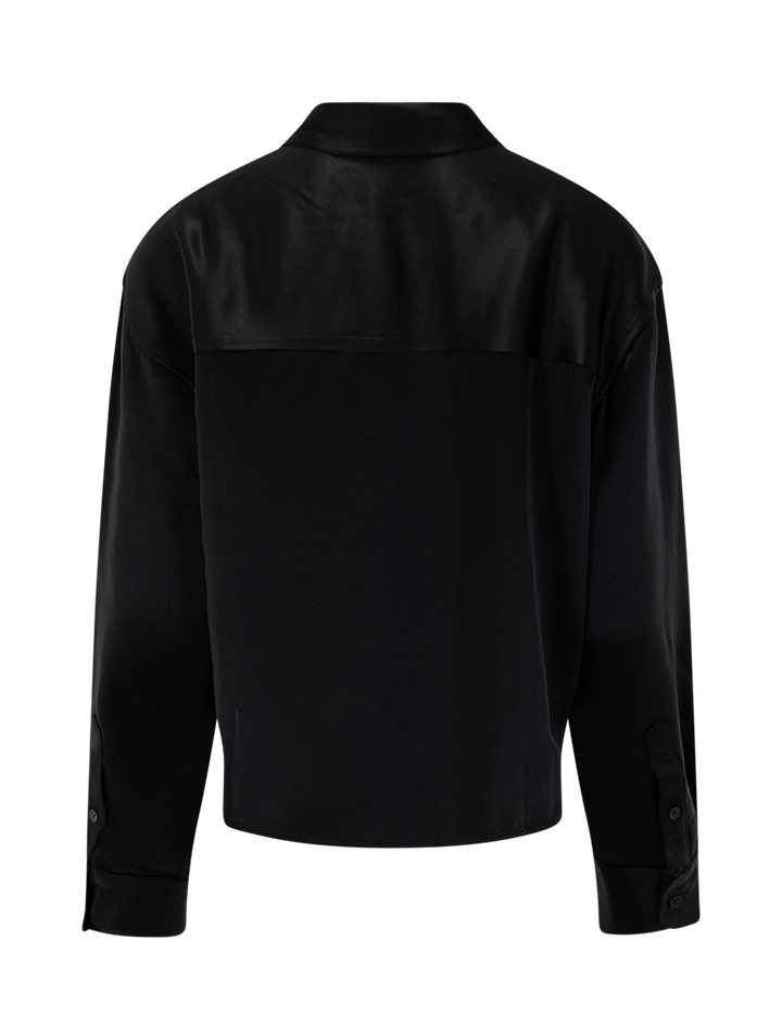 scott cropped shirt in black