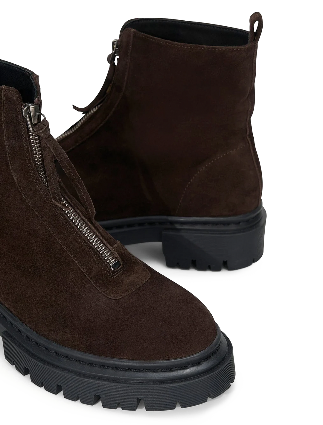 miles zip ankle boot in espresso suede