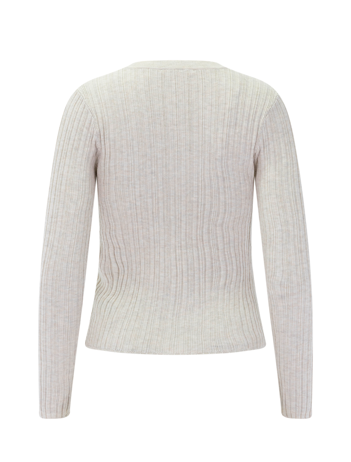 georgie pointelle sweater in pale oak heather