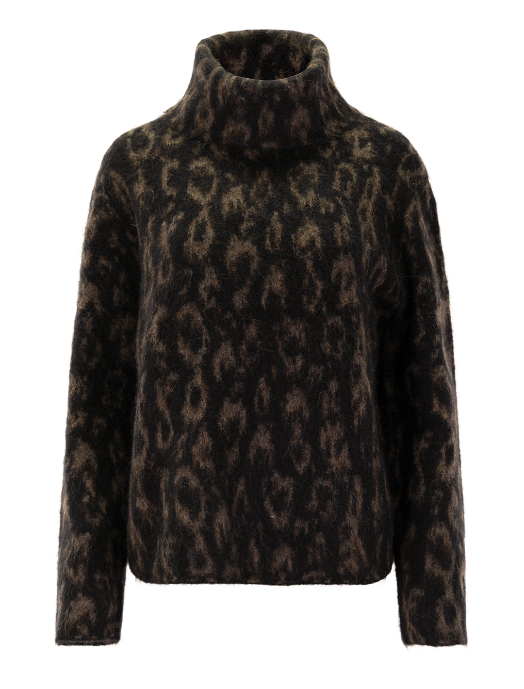 jacquard turtleneck in grey combo
